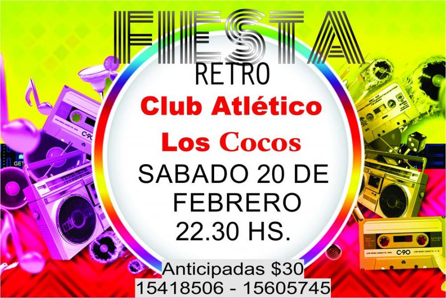 HOY SABADO FIESTA RETRO EN EL CLUB LOS COCOS