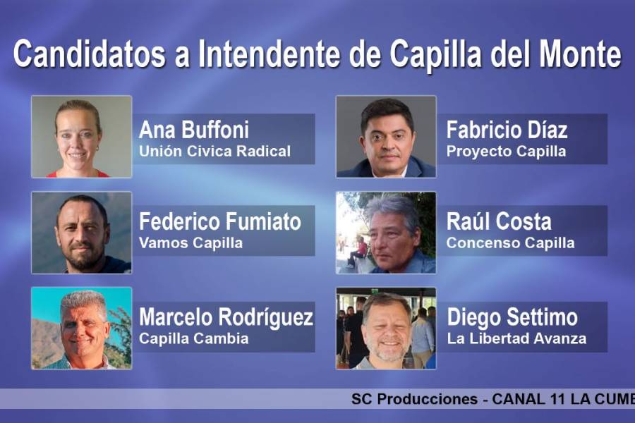 Elecciones en Capilla del Monte: son seis candidatos para el 4 de Junio