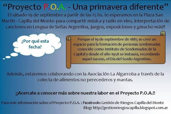 PROYECTO POA: UNA PRIMAVERA CON LA PARTICIPACION DE JOVENES SORDOS