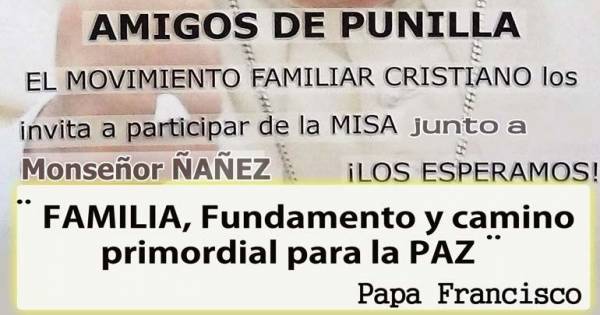 SE INVITA A UNA MISA COMUNITARIA JUNTO AL MONSEÑOR ÑAÑEZ