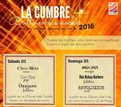 LA CUMBRE, BRILLA EN LAS NOCHES 2016