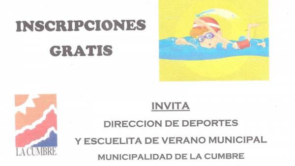 ACUATLON INFANTIL A REALIZARSE EN LA PILETA MUNICIPAL DE LA CUMBRE