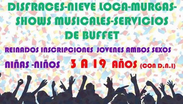 HOY VIERNES COMIENZAN LOS CARNAVALES EN LA CUMBRE