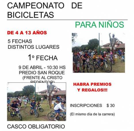 COMIENZA EN LA CUMBRE UN CAMPEONATO DE BICI PARA CHICOS