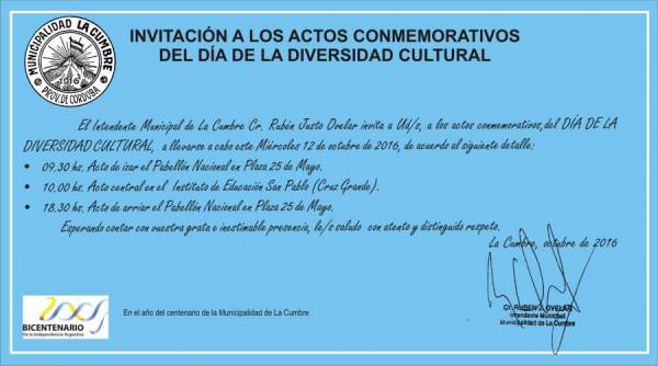 ACTO DIA DE LA DIVERSIDAD CULTURAL EN LA CUMBRE