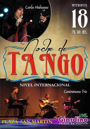 HOY MIERCOLES NOCHE DE TANGO EN VILLA GIARDINO