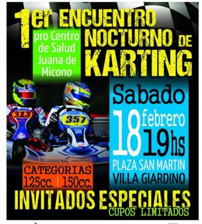 SE SUSPENDIO EL ENCUENTRO DE KARTING EN VILLA GIARDINO