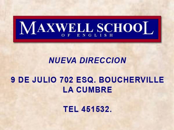 ESTA ABIERTA LA INSCRIPCION EN EL INSTITUTO DE INGLES MAXWELL