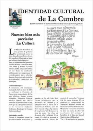 YA SE LANZO EL PRIMER BOLETIN IDENTIDAD CULTURAL DE LA CUMBRE