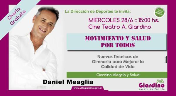 HOY MIERCOLES: SE INVITA A LA CHARLA DE DANIEL MEAGLIA EN GIARDINO