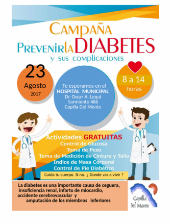 MIERCOLES 23, CAMPAÑA DE LA DIABETES EN EL HOSPITAL DE CAPILLA