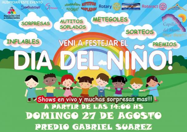 DOMINGO 27, SE INVITA A TODOS A LA FIESTA DIA DEL NIÑO EN CAPILLA