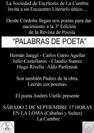 ESTE SABADO 2 HABRA UN GRAN ENCUENTRO LITERARIO EN LA CUMBRE