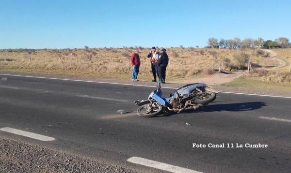 OTRO ACCIDENTE CON MOTO INVOLUCRADA EN LA RUTA 38