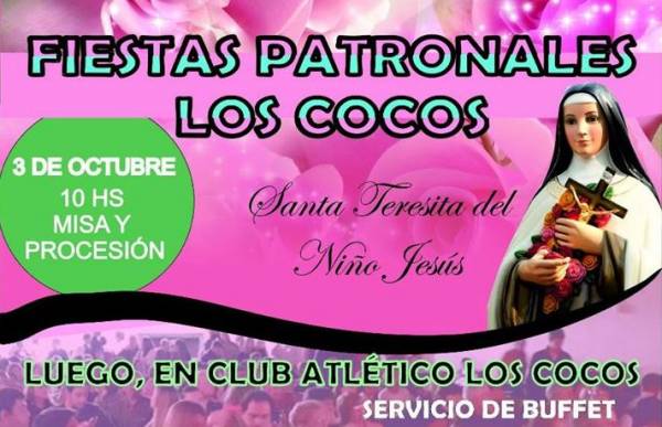 MARTES 3 DE OCTUBRE, PATRONALES DE LOS COCOS