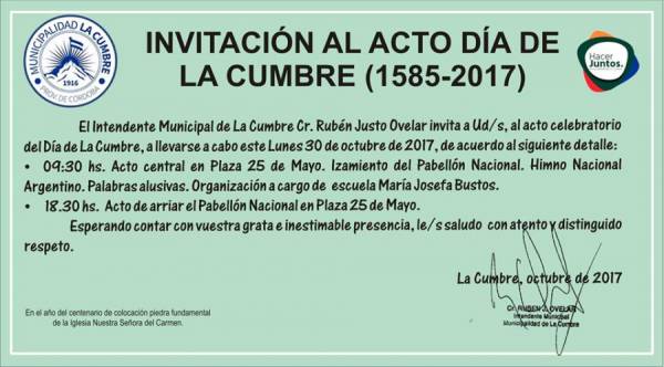 ACTO CELEBRATORIO DIA DE LA CUMBRE