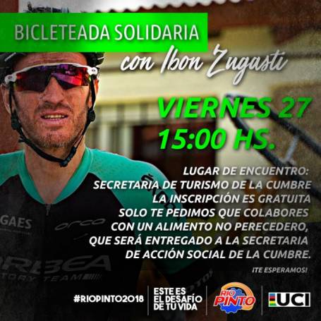 HOY VIERNES BICICLETEADA SOLIDARIA CON EL ESPAÑOL IBON ZUGASTI