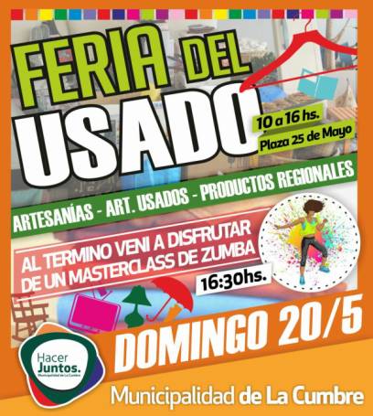 DOMINGO 20 NUEVA FERIA EN LA CUMBRE, AHORA EN LA PLAZA 25 DE MAYO