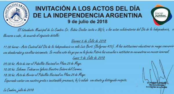 ACTOS DIA DE LA INDEPENDENCIA EN LA CUMBRE