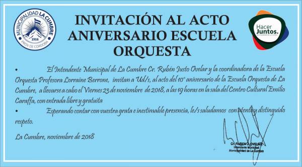 LA ESCUELA ORQUESTA DE LA CUMBRE CUMPLE 10 AÑOS