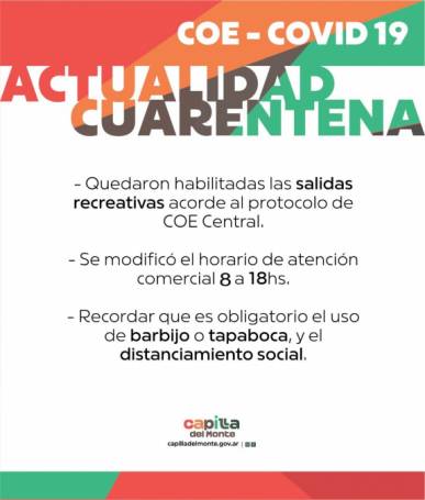 CUARENTENA: FLEXIBILIZACION EN CAPILLA