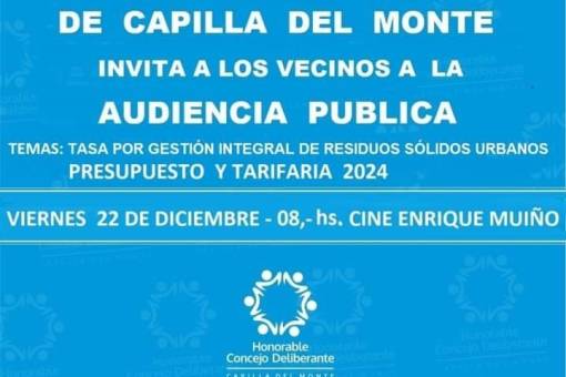 Audiencia Pública en Capilla: Viernes 22 de Diciembre