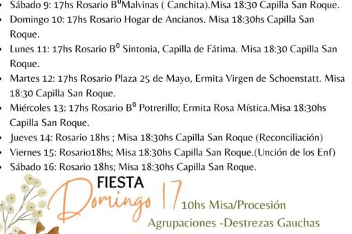 Fiesta de San Roque La Cumbre: Domingo 17 de agosto
