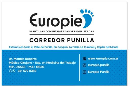 Europie Punilla, Dr.Roberto Montes Plantillas Ortopédicas