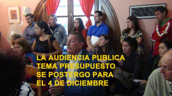 SE POSTERGA PARA EL 4 DE DICIEMBRE LA AUDIENCIA PUBLICA