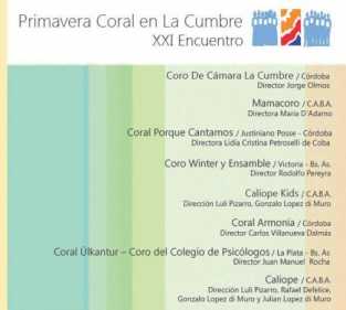 ENCUENTRO DE COROS EN ESTE FIN DE SEMANA LARGO EN LA CUMBRE