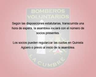 LA COMISION DE BOMBEROS DE LA CUMBRE CONVOCAN A ASAMBLEA