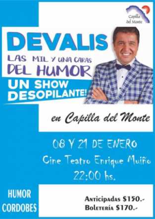 ESTA NOCHE NUEVAMENTE SE PRESENTA EN CAPILLA DEL MONTE MARIO DEVALIS