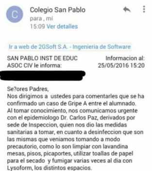 LA CUMBRE DESMIENTE QUE HAYA UN CASO DE GRIPE A