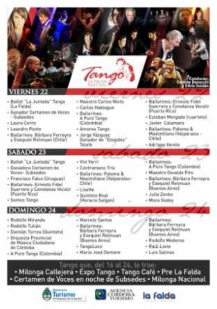 TE DAMOS TODA LA PROGRAMACION DEL FESTIVAL DEL TANGO