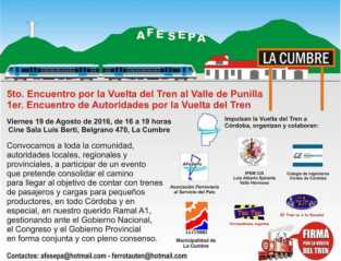 REUNION EN LA CUMBRE POR LA VUELTA DEL TREN