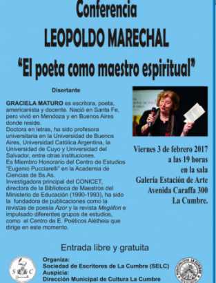 SE INVITA A LA CONFERENCIA SOBRE LEOPOLDO MARECHAL