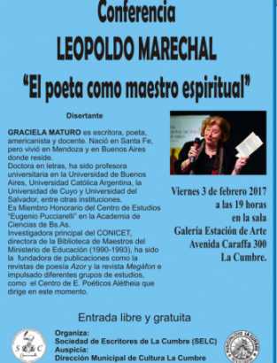 SE INVITA A LA CONFERENCIA SOBRE LEOPOLDO MARECHAL