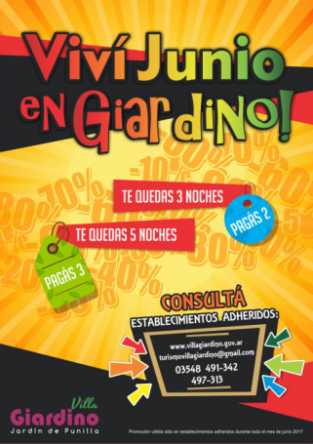 IMPORTANTE PROMOCION DE VILLA GIARDINO PARA JUNIO