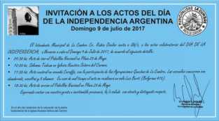 INVITACION AL ACTO DIA DE LA INDEPENDENCIA LA CUMBRE