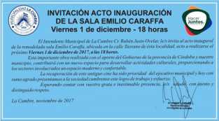 SE INAUGURA EL VIERNES LA NUEVA SALA CARAFFA DE LA CUMBRE