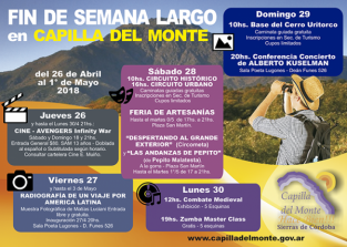 FIN DE SEMANA LARGO, MUCHAS ACTIVIDADES EN CAPILLA DEL MONTE (VER VIDEO)