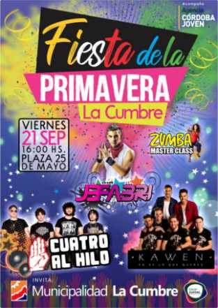 LA FIESTA DIA DE LA PRIMAVERA EN LA CUMBRE ES EL VIERNES 21 EN LA PLAZA