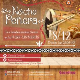 VILLA GIARDINO INVITA A SU GRAN FIESTA PEÑERA EL 8 DIC