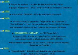 ESPECTACULOS ORGANIZADOS POR TURISMO