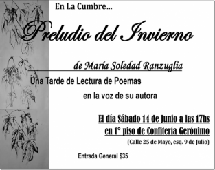 NUEVAMENTE... TARDE DE POESIAS EN LA CUMBRE